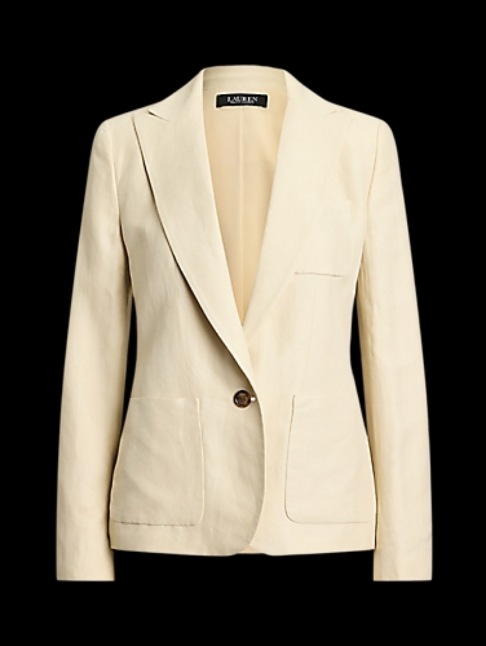 Lauren Ralph Lauren Linen-Blend Twill Blazer Size 4P Beige